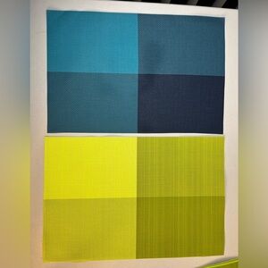 Table Placemats -Set of 4.- Washable,  Kitchen, Choice of blue or green , NEW